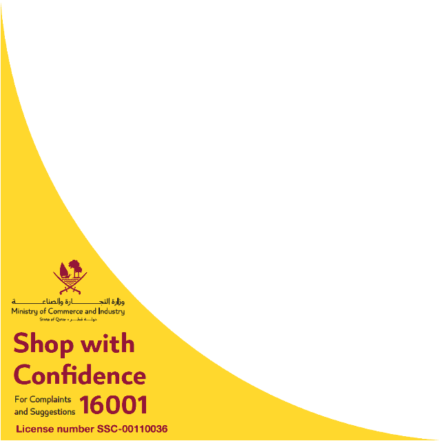 Shop with Confidence — Ministry of Commerce and Industry, State of Qatar. Licence number SSC-00110036